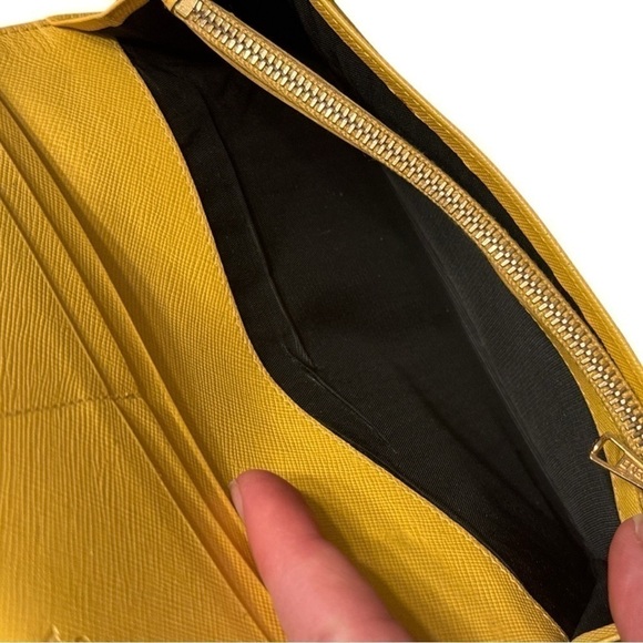 PRADA Authentic Giallo Tessuto Nylon Wallet on detachable Gold White Rope Chain - Picture 16 of 17